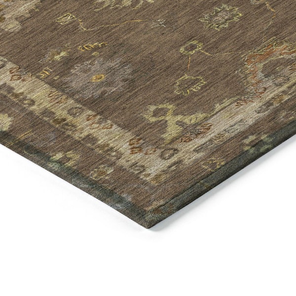 Chantille Machine Washable Indoor/Outdoor Abstract ACN2045 Chocolate 9 ft. x 12 ft. Area Rug