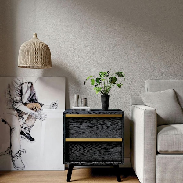 Sango CORTLAND 2 DRAWER NIGHTSTAND - BLACK