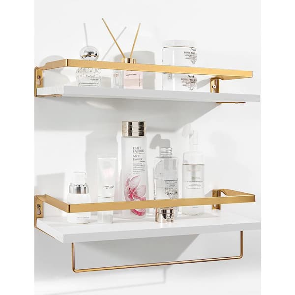 Cubilan 16.5 in. W x 5.9 in. D Wood Floating Shelves White Decorative Wall Shelf