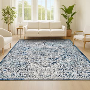 JONATHAN Y Modern Persian Vintage Medallion Light Gray 5 ft