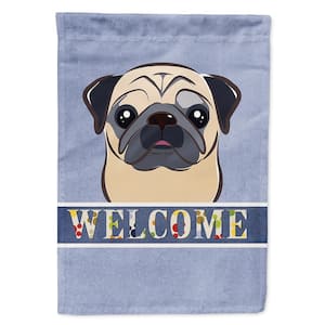28 in. x 40 in. Polyester Fawn Pug Welcome Flag Canvas House Size 2-Sided Heavyweight