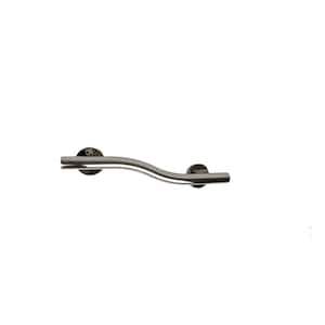 18 in. Right Hand Wave Design Grab Bar in Polished Stainless