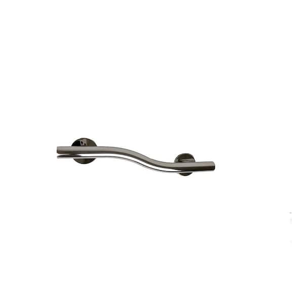 CSI Bathware 24 in. Right Hand Wave Design Grab Bar in Polished Stainless