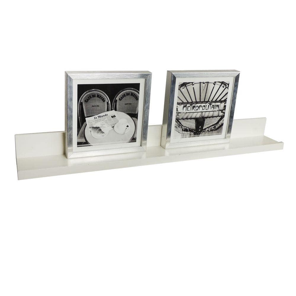 White MDF 36" Floating Wall Shelf with Bracket