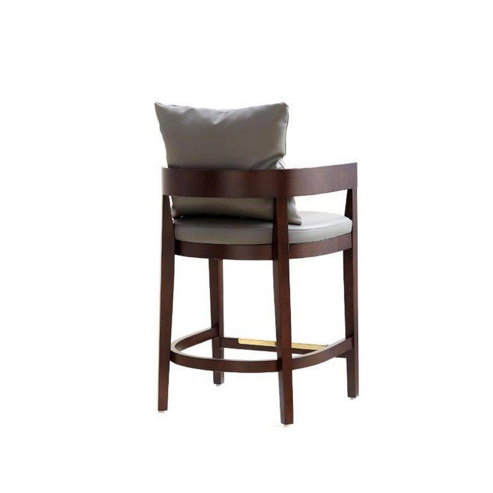 Ritz Gray Faux Leather and Beech Wood Counter Stool