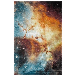 Galaxy Orange/Multi 4 ft. x 6 ft. Abstract Area Rug