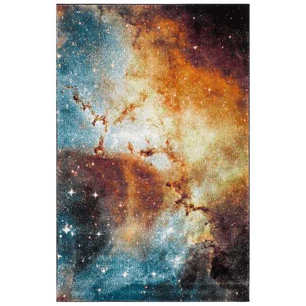 SAFAVIEH Galaxy Orange/Multi 4 ft. x 6 ft. Abstract Area Rug