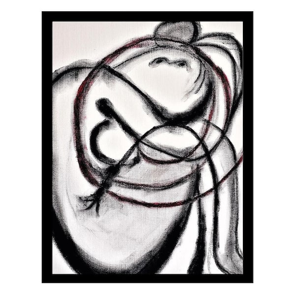 VENICE BEACH Collections Wahl Charcoal Art Woman-Black/White Framed Print by Sarah Wahl 1-Piece Framed Graphic Print 18 in. x 14 in.