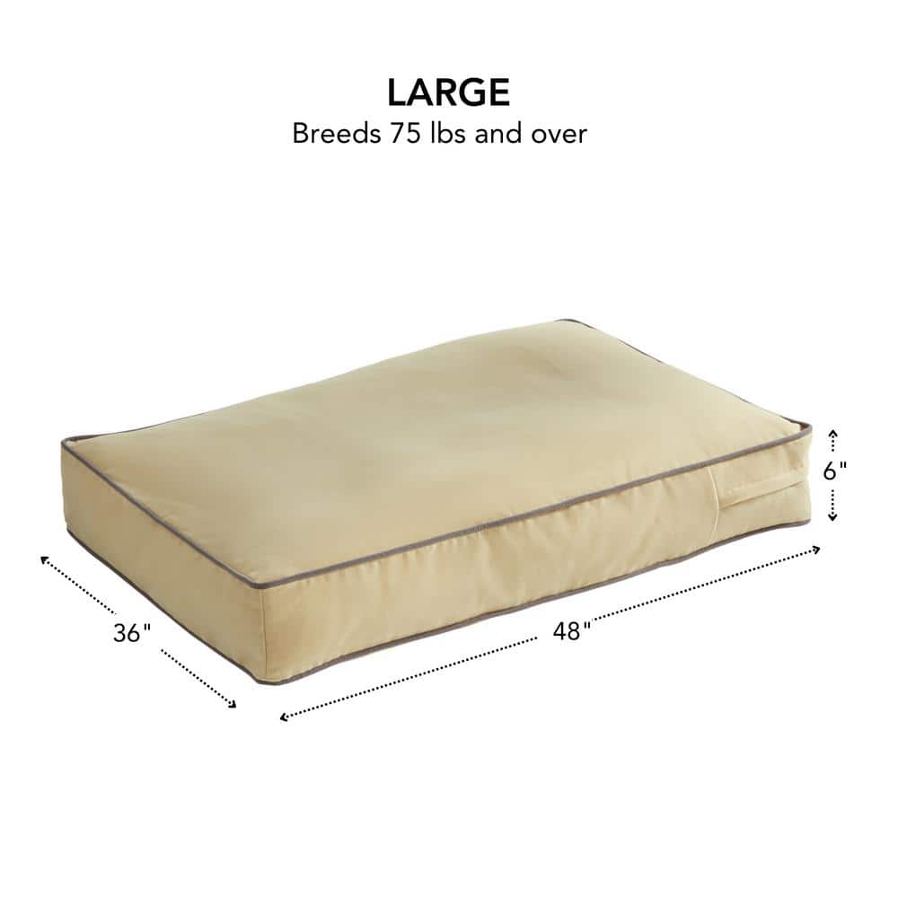 Large Cream Microfiber Pillow Style Dog Bed