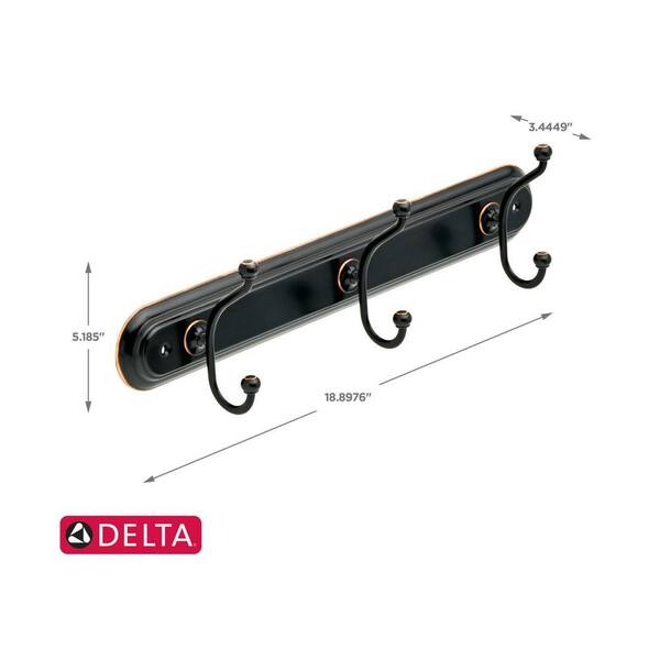 Delta Porter Triple Towel Hook in Oil Rubbed Bronze 78436-ORB