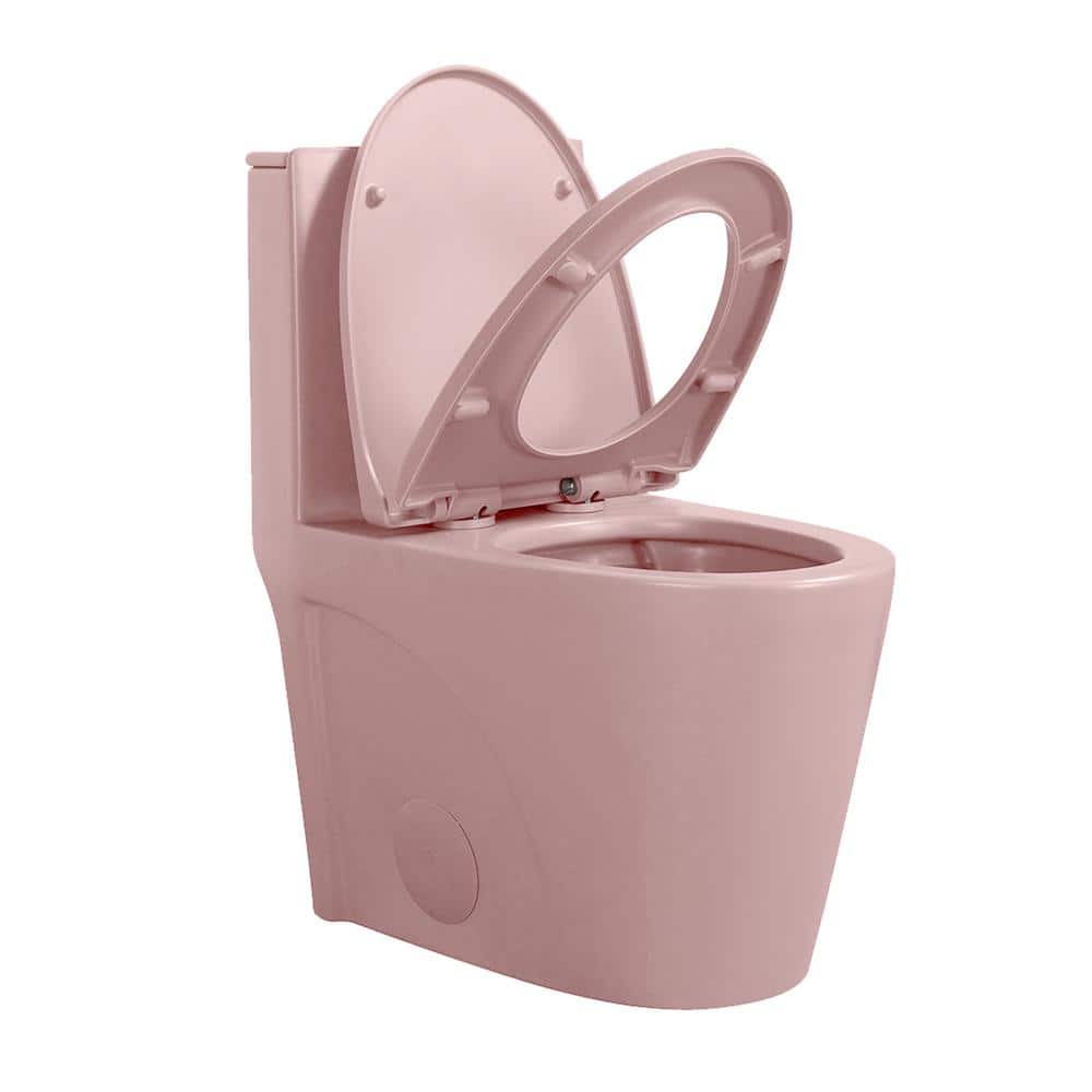 Matte Pink Elongated Dual Flush One-Piece Toilet