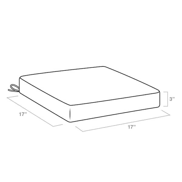 ARDEN 17 x 17 Basics Outdoor Square Seat Cushion, Mink Brown Mila