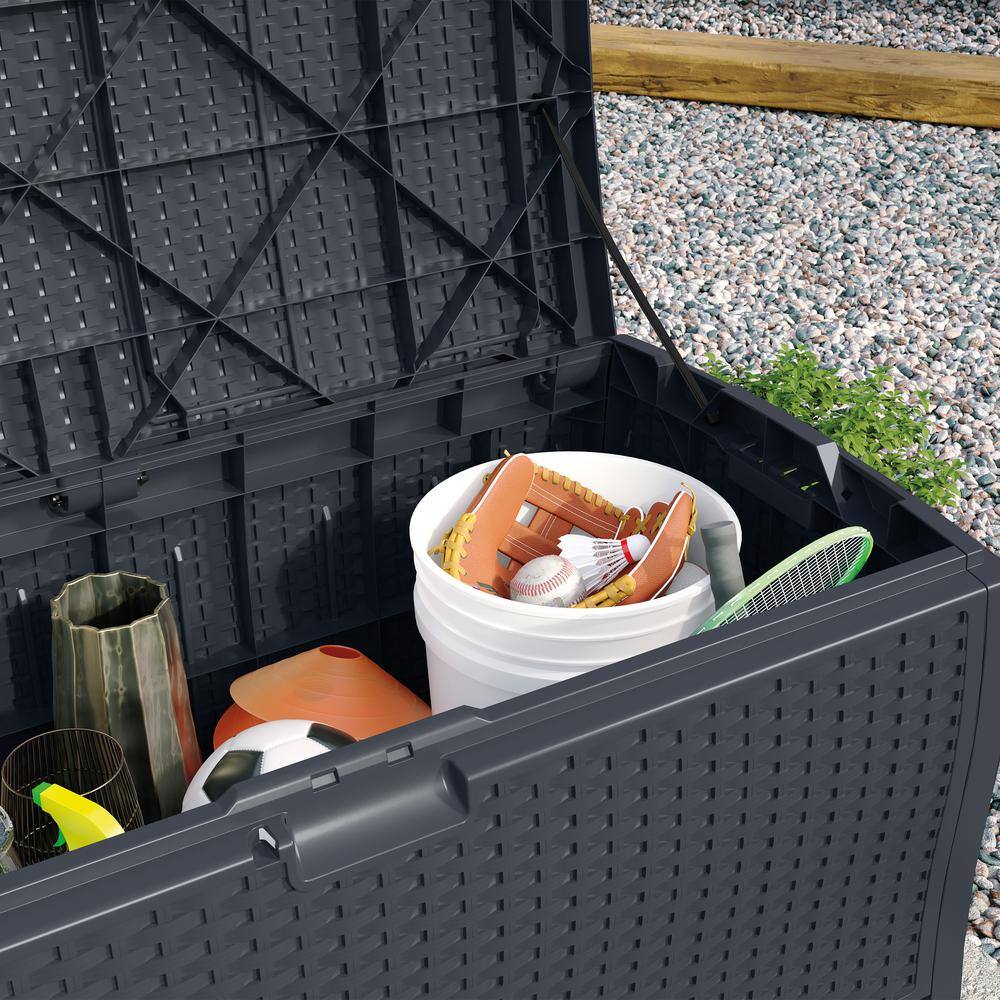 Cyberspace Lockable Resin Wicker Outdoor Deck Box