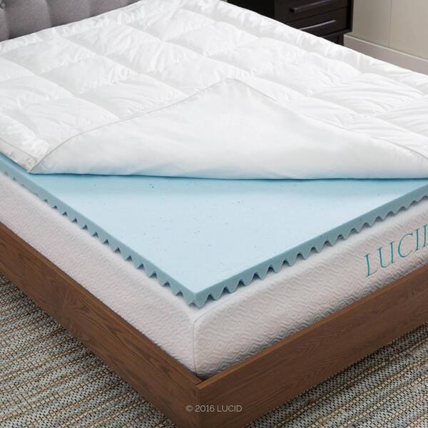 Lucid Full Hybrid Down Alternative + Gel Infused Memory Foam Mattress Pad