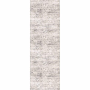 Aurora Beige/Grey 2 ft. x 8 ft. Modern Abstract Area Rug