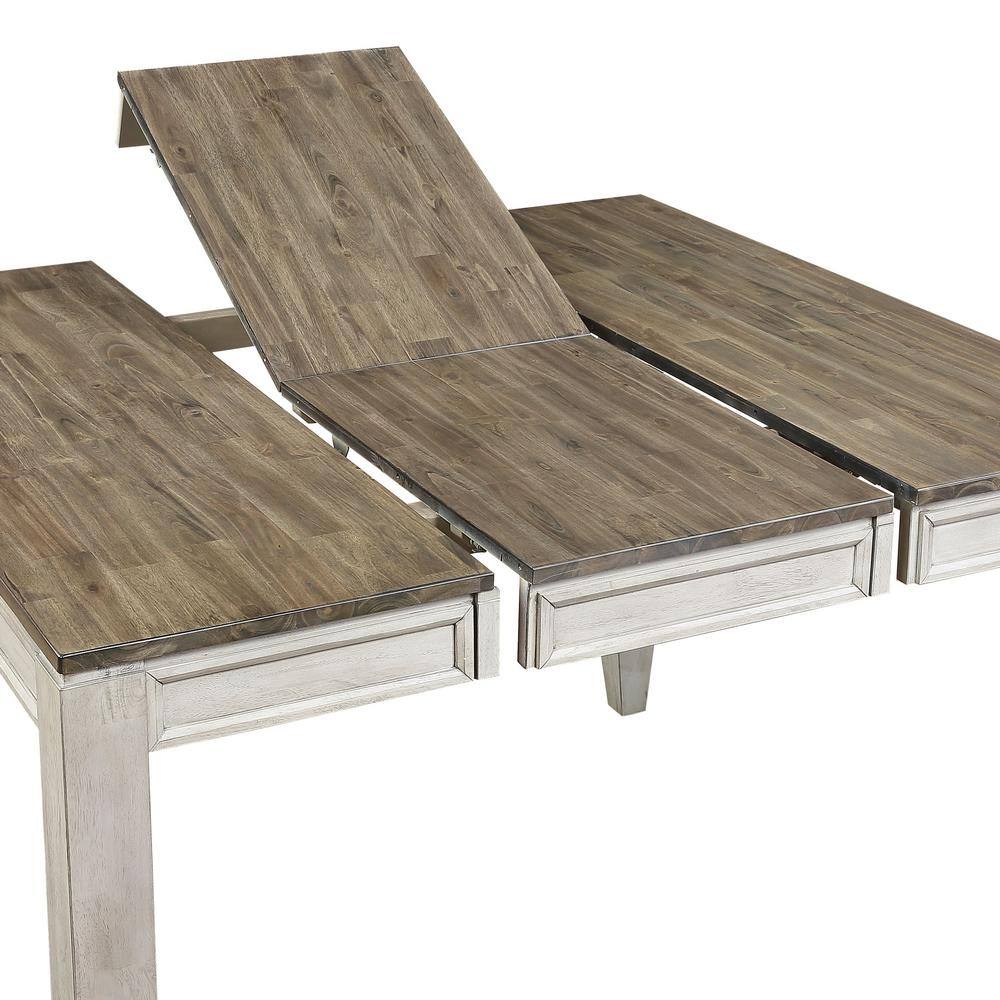 Smoky Alabaster and Honey Finish Counter Height Dining Set with 6 Chairs