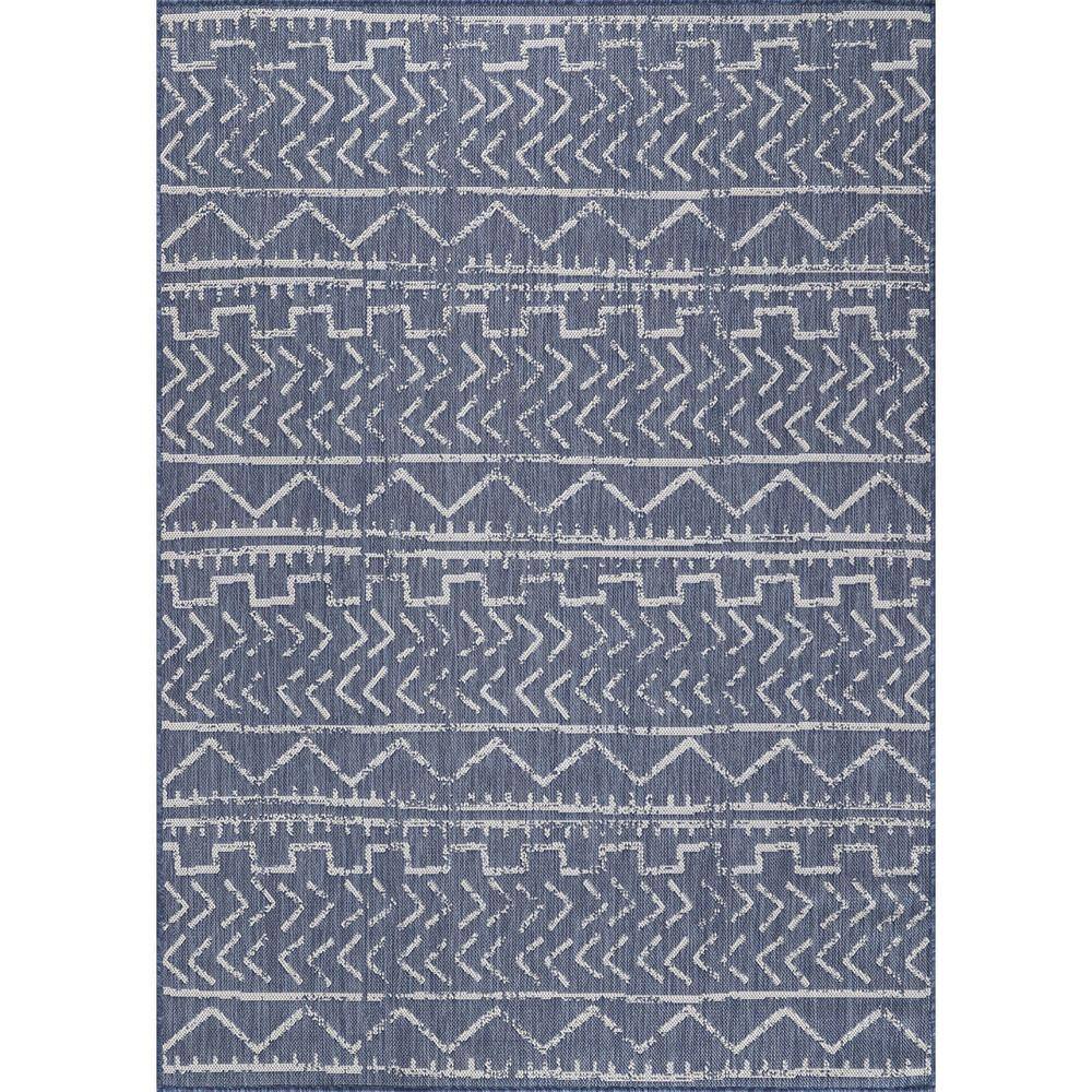 Beverly Rug Blue 10 ft. x 14 ft. Waikiki Trellis Modern Indoor Outdoor ...