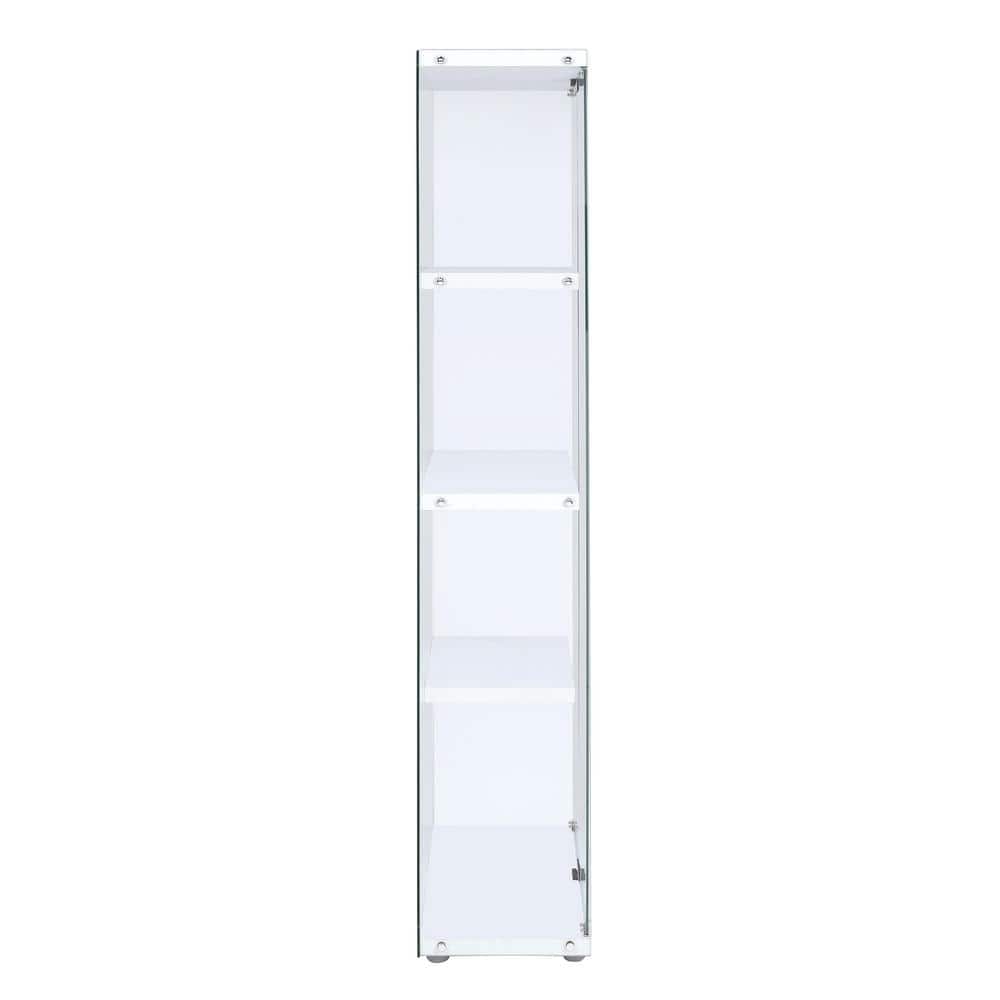Maxwell Transitional Glam 68'' Transparent Glass Curio Cabinet