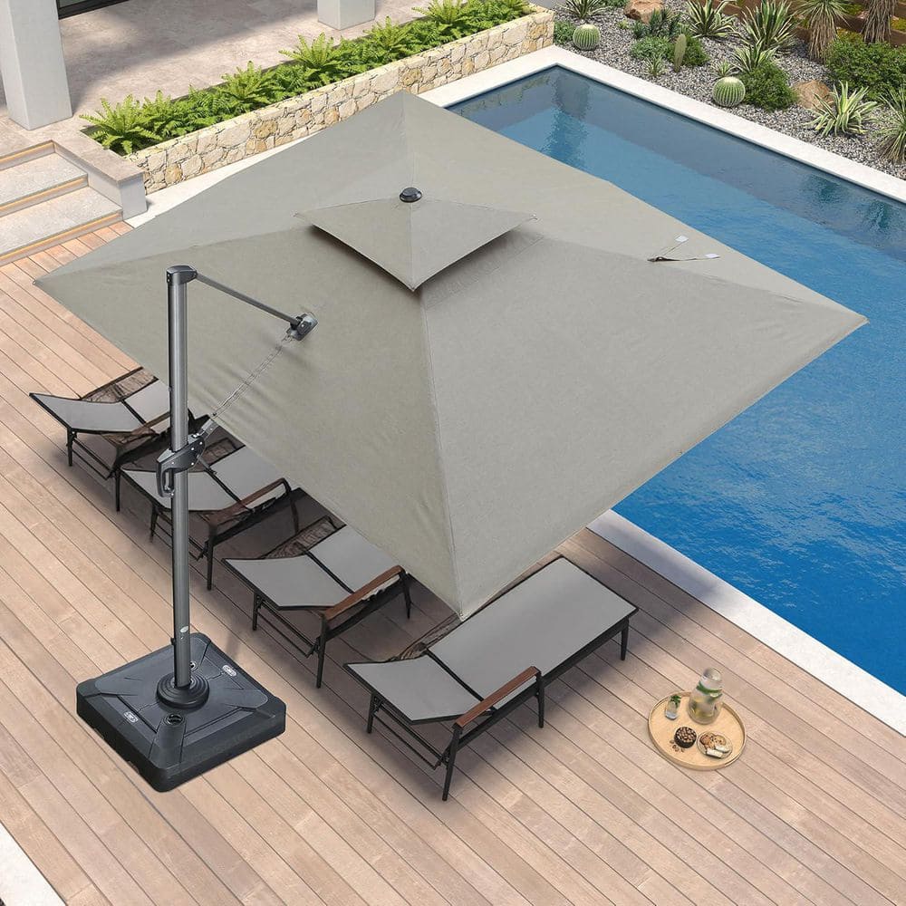 PURPLE LEAF 9 ft. x 12 ft. Sunbrella Double Top Aluminum 360
