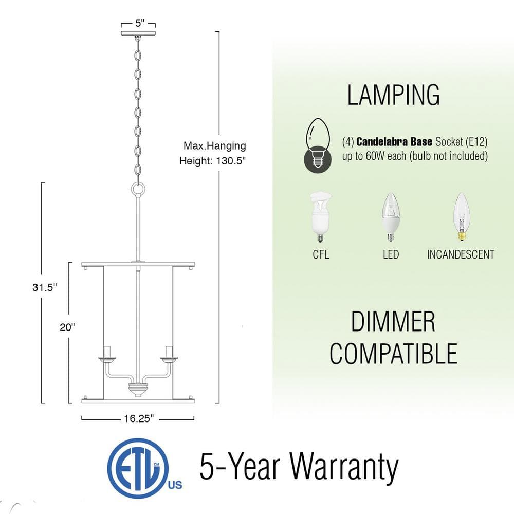 Samson 31.5" Modern Farmhouse Black Lantern Cage Pendant Light
