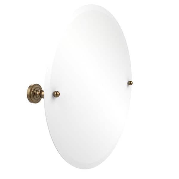 Allied Brass Dottingham Collection 22 in. L x 22 in. W Frameless Round Tilt Mirror with Beveled Edge in Brushed Bronze