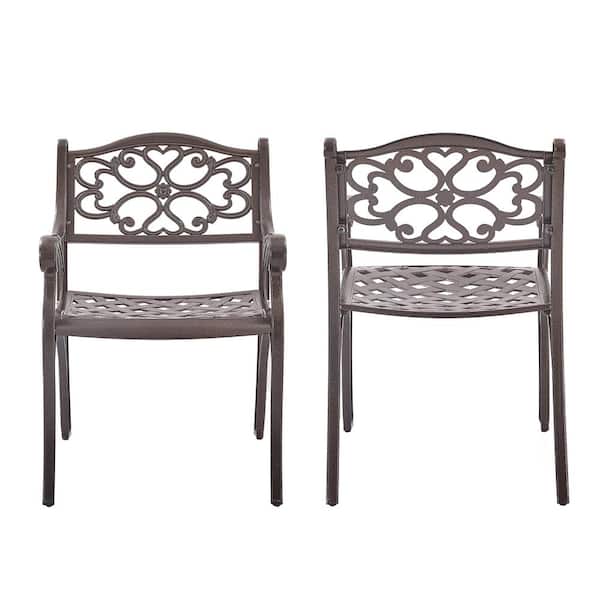 UPLAND Bronze Cast Aluminum Elizabeth Outdoor Dining Chair (Set of 2)