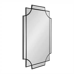 Medium Rectangle Black Beveled Glass Classic Mirror (36 in. H x 24 in. W)