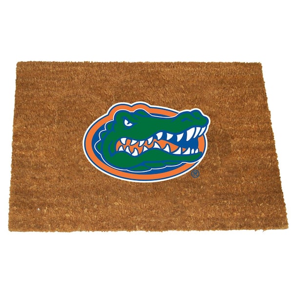 The Memory Company Florida Brown 29.5 in. x 19.5 in. Coir Fiber Colored Logo Door Mat