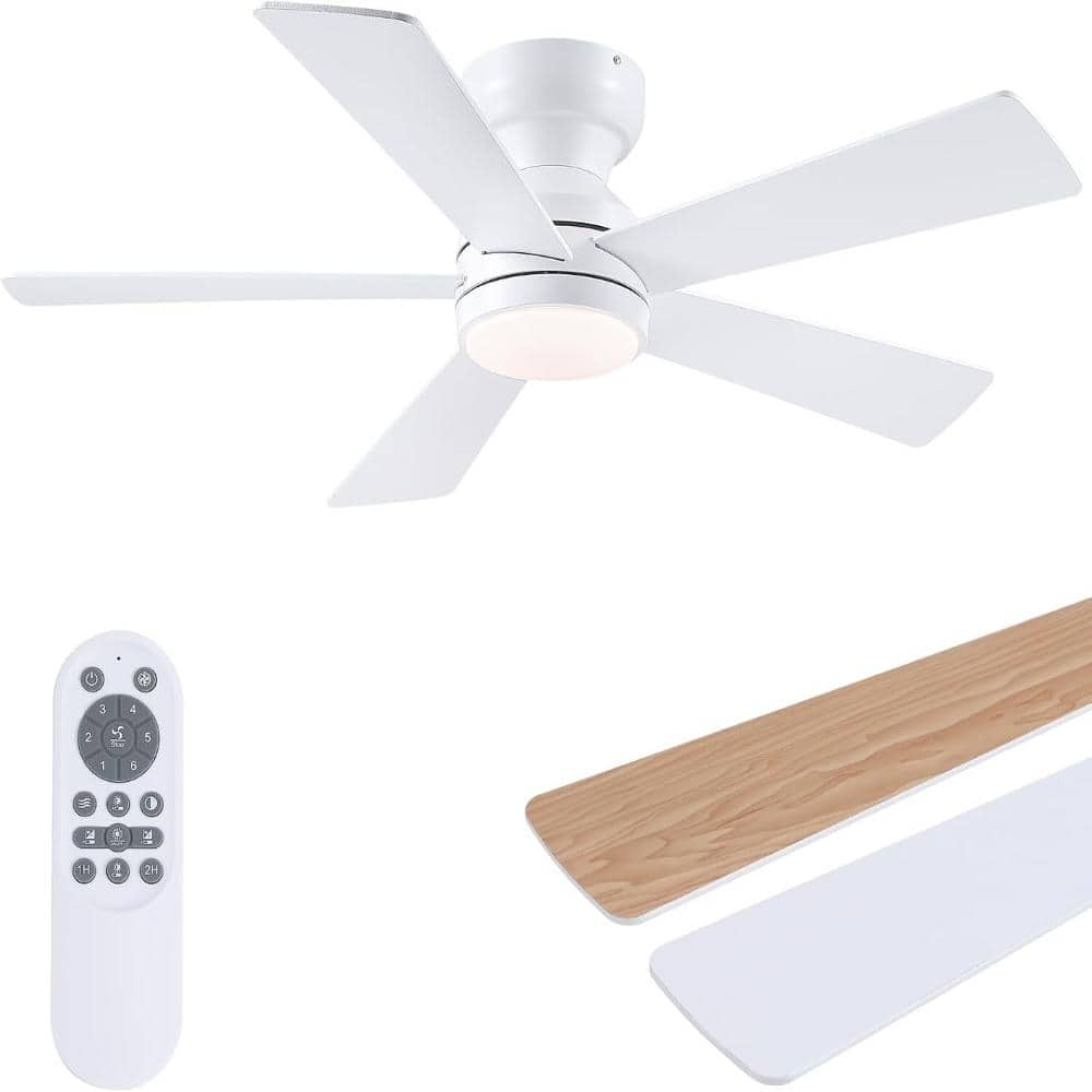 46-inch ceiling fan with light and remote – reversible white 6-speed, dimmable LED, suitable for modern home decor price history on PriceWatchPro