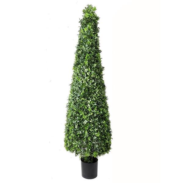 Regency International 6 ft. Green Artificial Boxwood Tree in Pot ...
