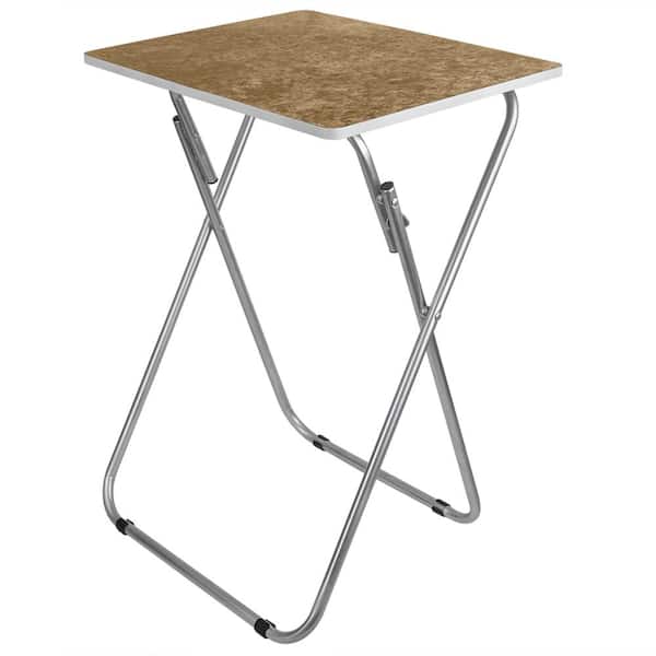 Home Basics Brown Marble Multi-Purpose Foldable Table