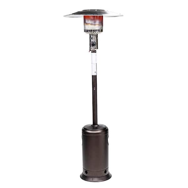 Afoxsos 47,000 BTU 88 in. Outdoor Patio Propane Heater with Portable Wheels Standing Gas Outside Heater Stainless Steel Burner