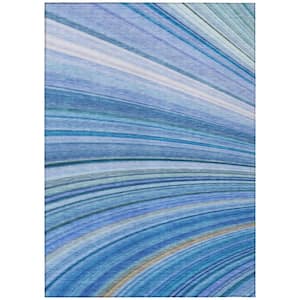 Chantille ACN585 Blue 8 ft. x 10 ft. Machine Washable Indoor/Outdoor Geometric Area Rug