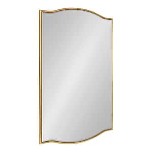 Sedelle 30 in. H x 20 in. W Glam Rectangle Framed Gold Wall Mirror