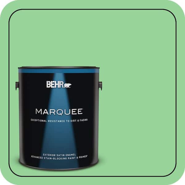 BEHR MARQUEE 1 gal. #P390-4 Young Green Satin Enamel Exterior Paint & Primer
