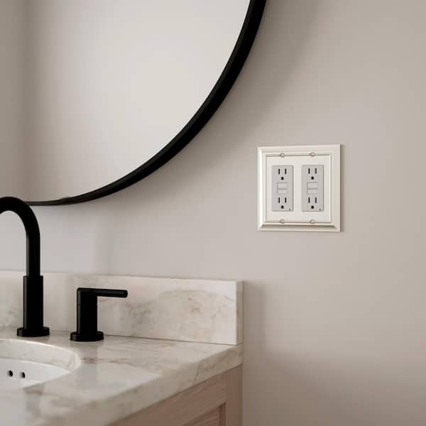 (3-Pack) Derby 2-Gang Satin Nickel Decorator/Rocker Outlet Metal Wall Plate