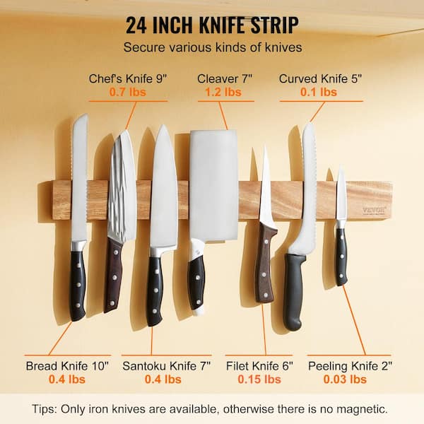 10 Inch Black Magnetic Knife Strip Use as Magnetic Knife Holder