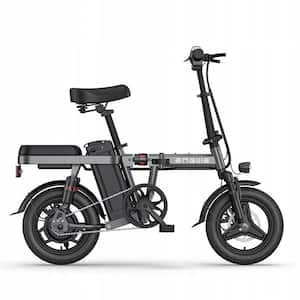 14 in. Folding Mini Electric Bike with 35-Watt Powerful Motor, 4-Volt 10Ah Lithium Battery, 4 Shock Absorptions, Gray