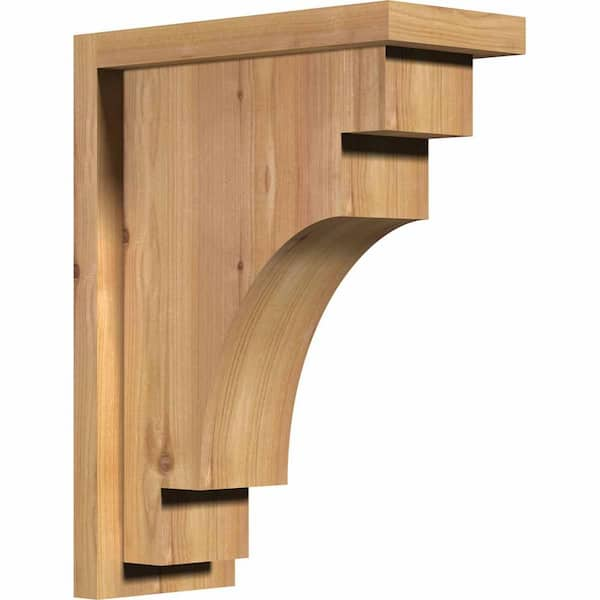 Ekena Millwork 5-1/2 in. x 12 in. x 16 in. Western Red Cedar Mediterranean Smooth Corbel with Backplate