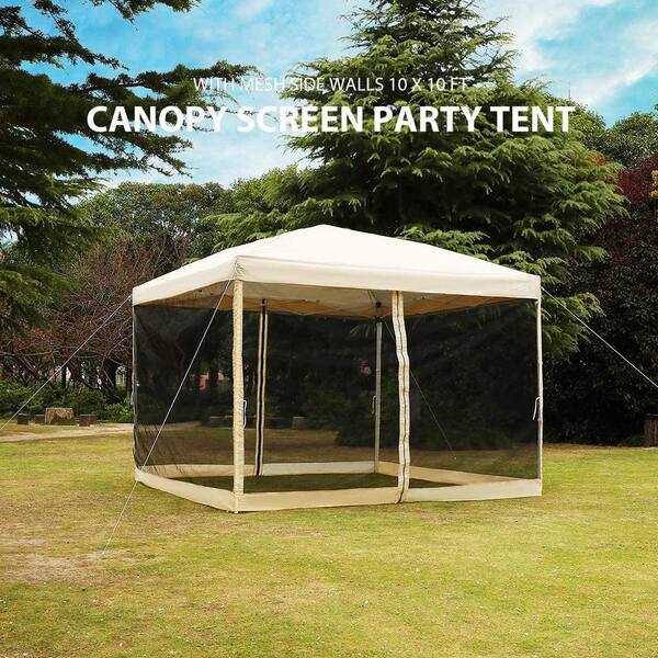 Ubuy 10x10 Screened Canopy BENTISM 10x10 Camping Gazebo Tent