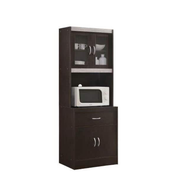 HODEDAH Kitchen Chocolate-Grey Cabinet with 1-Drawer Plus Space