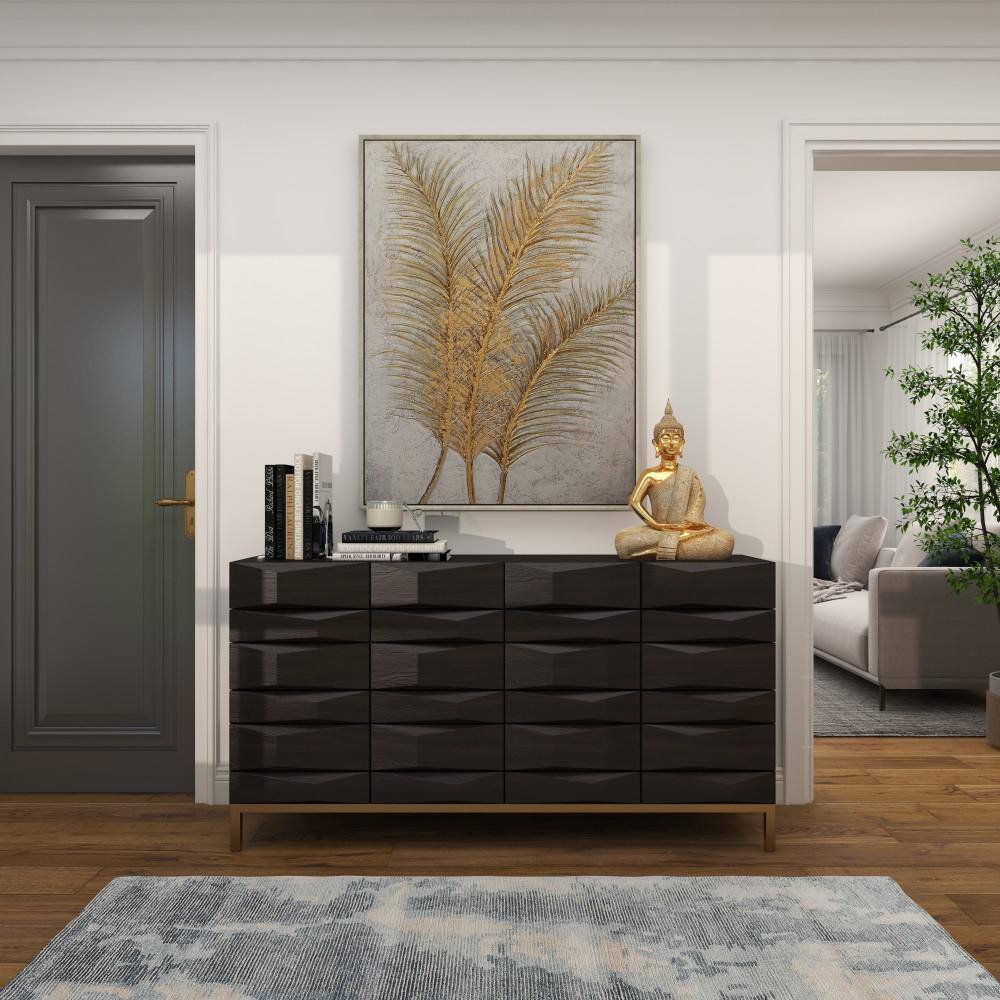 Large Gold and White Botanical Canvas Framed Wall Art