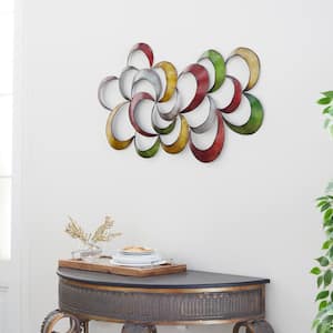 Metal Multi Colored Scalloped Abstract Wall Decor