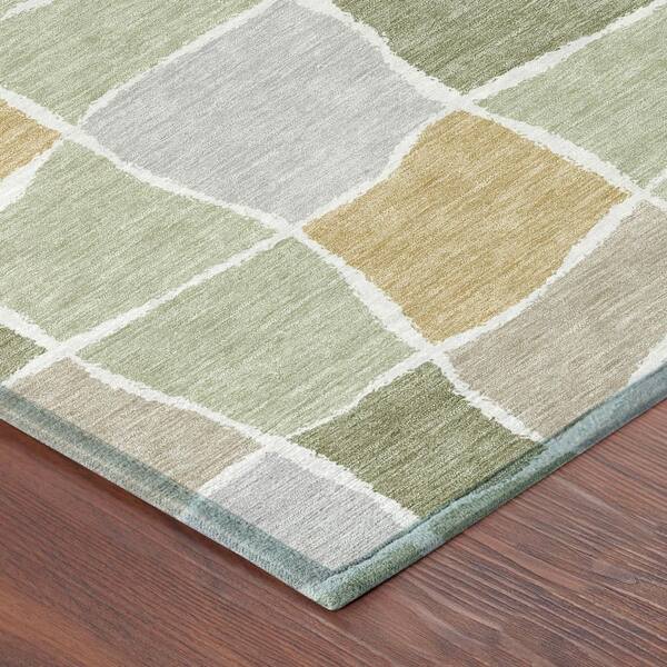 Chantille Machine Washable Indoor/Outdoor Abstract ACN2843 Celery 10 ft. x 14 ft. Area Rug