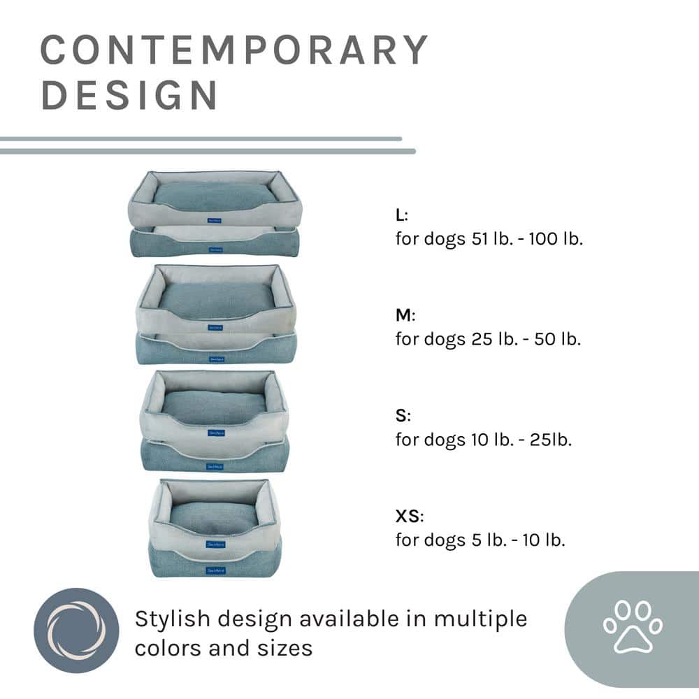 Teal and Gray Polyester Elevated Outdoor Pet Bed, X-Small