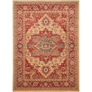 Mahal Red/Natural 10 ft. x 14 ft. Border Area Rug