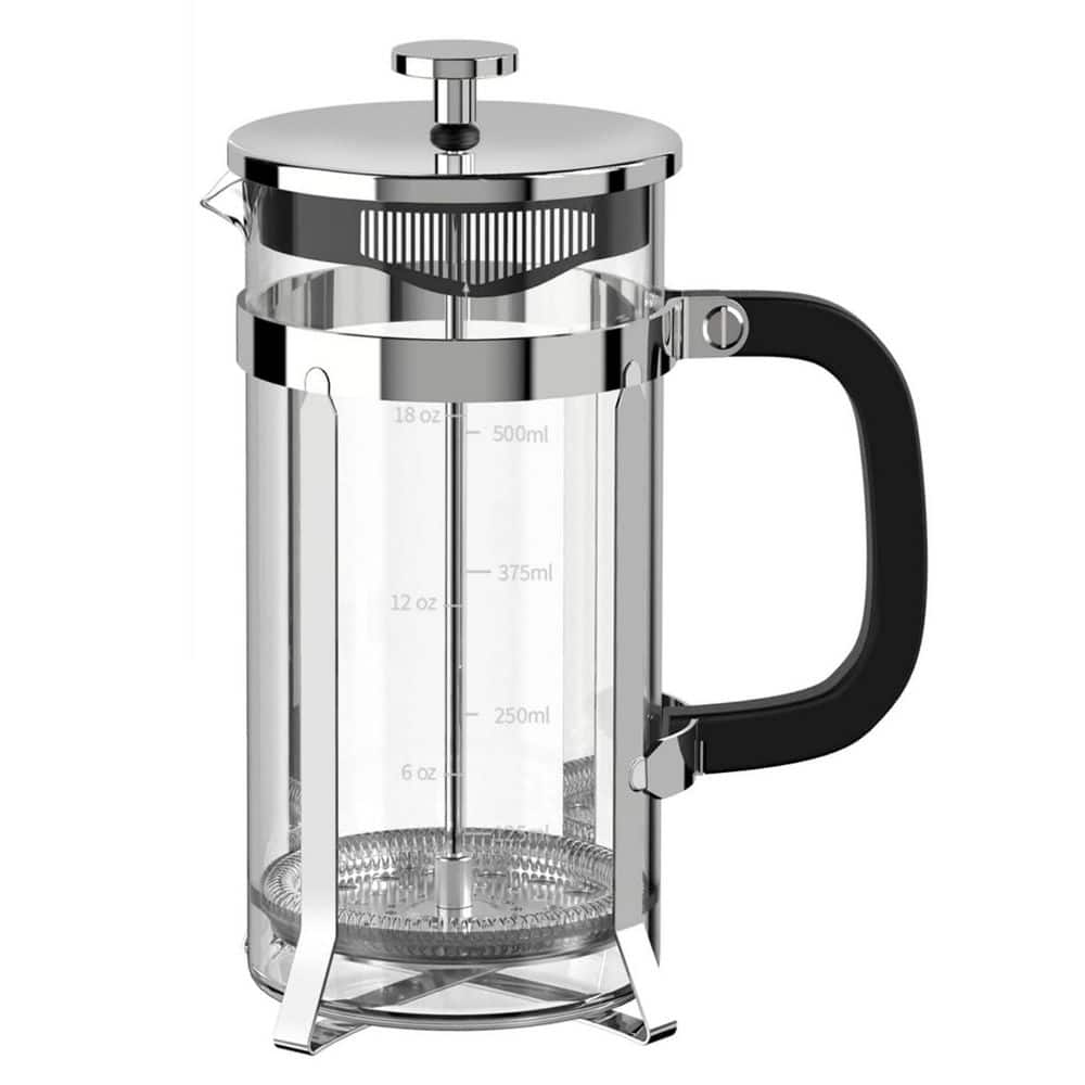 3-Cup Silver French Press Coffee Maker with 4-Filter, 21 oz. Borosilicate Glass Coffee Press price history on PriceWatchPro