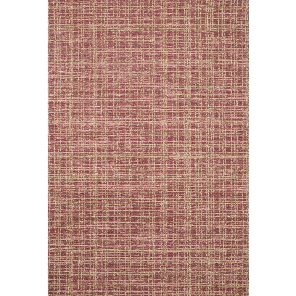 Berry & Natural Hand-Tufted Wool Runner Rug 2'6" x 9'9"