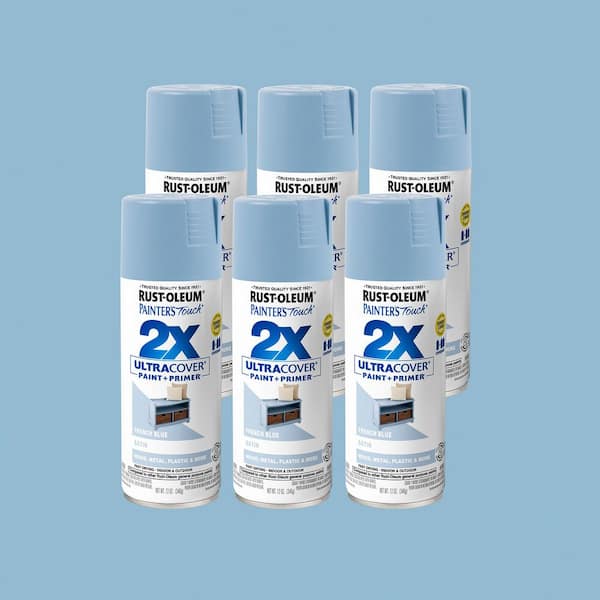 12 oz. Satin French Blue General Purpose Spray Paint (6-Pack)