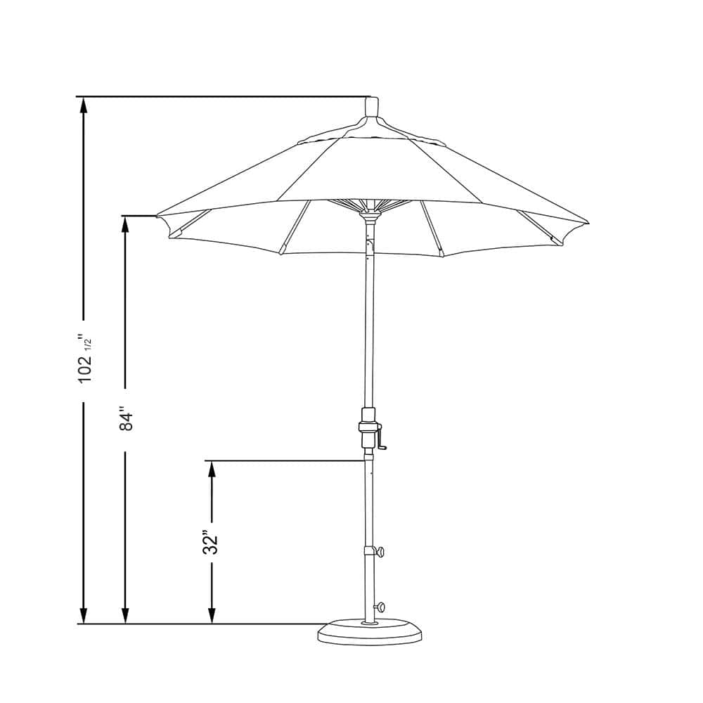 Dolce Oasis Stripe Sunbrella® 7.5 ft. Aluminum Patio Umbrella